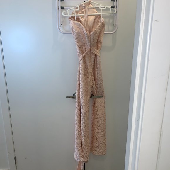 TBDress Halter Sashes Lace Bridesmaid Jumpsuit - Picture 4 of 16